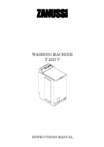 Manual Zanussi T1213V Washing Machine