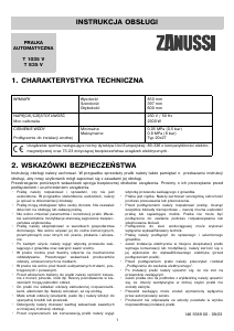 Instrukcja Zanussi T835V Pralka