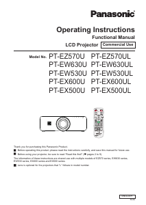 Manual Panasonic PT-EX600U Projector