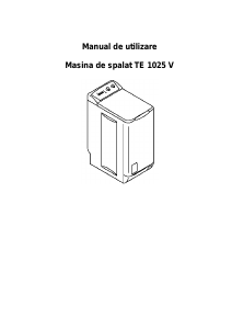 Manual Zanussi TE1025V Mașină de spălat