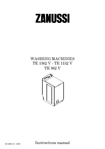 Handleiding Zanussi TE1132V Wasmachine