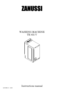 Manual Zanussi TE855V Washing Machine