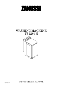 Manual Zanussi TJ1284H Washing Machine