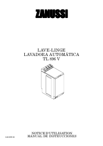 Manual de uso Zanussi TL896V Lavadora