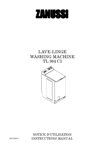 Manual Zanussi TL984C1 Washing Machine