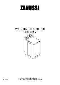Manual Zanussi TLS992V Washing Machine