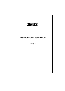 Handleiding Zanussi ZFV 815 Wasmachine