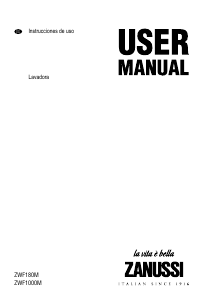 Manual de uso Zanussi ZWF 180 M Lavadora