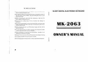 Handleiding Gear4Music MK-2063 Keyboard