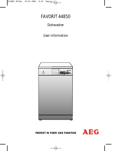 Manual AEG F44850 Dishwasher