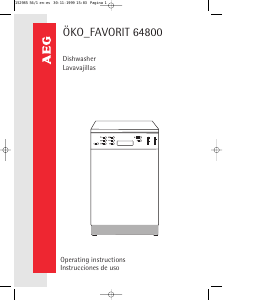 Manual de uso AEG F64800W Lavavajillas