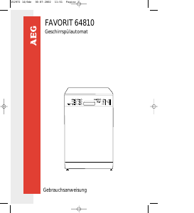 Bedienungsanleitung AEG F64810W Geschirrspüler