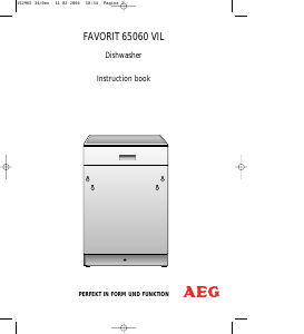 Manual AEG F65060VIL Dishwasher