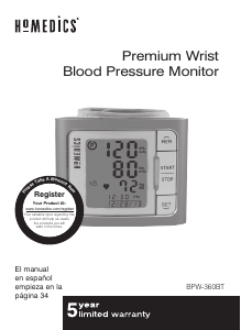 Manual Homedics BPW-360BT Blood Pressure Monitor
