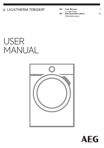 Manual AEG T7DBG83P Dryer