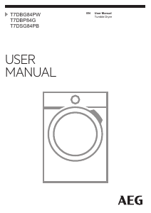 Manual AEG T7DSG84PB Dryer