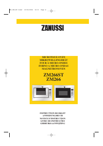 Manual Zanussi ZM266STW Micro-onda