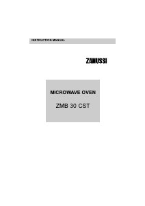 Manual Zanussi ZMB30CSTN Microwave