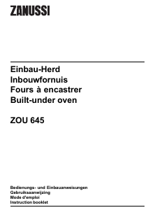 Handleiding Zanussi ZOU645N Fornuis