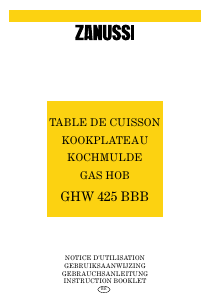 Mode d’emploi Zanussi GHW425BBB Table de cuisson