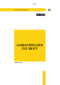 Bedienungsanleitung Zanussi ZGF326ICX Kochfeld