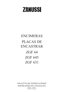 Manual de uso Zanussi ZGF645ICW Placa