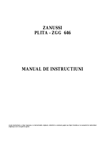 Manual Zanussi ZGG646ICN Plită