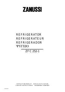 Manual Zanussi ZFC252-1 Refrigerator