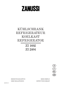 Mode d’emploi Zanussi ZI1602 Réfrigérateur