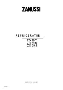 Manual Zanussi ZO29S Refrigerator