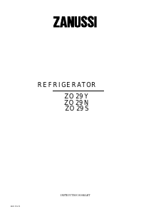 Handleiding Zanussi ZO29Y Koelkast