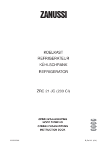 Manual Zanussi ZRC21JC Refrigerator