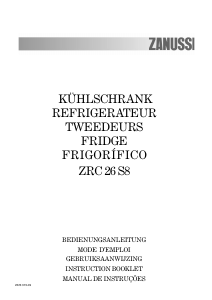 Manual Zanussi ZRC26S8 Frigorífico