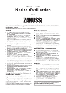 Mode d’emploi Zanussi ZT140 Réfrigérateur