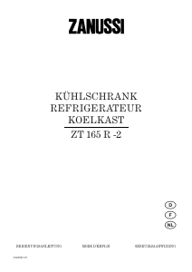 Bedienungsanleitung Zanussi ZT165R2 Kühlschrank