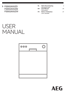 Manual AEG FEB52600ZM Dishwasher