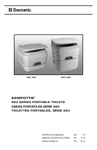 Manual Dometic 965 Sanipottie Portable Toilet