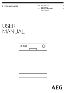 Manual AEG FFB64606PM Dishwasher