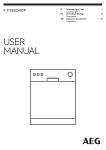 Manuale AEG FSE62400P Lavastoviglie