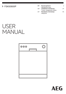 Rokasgrāmata AEG FSK93800P Trauku mašīna