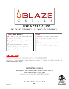 Manual Blaze BLZ-3 Barbecue