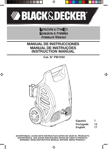 Manual de uso Black and Decker PW1550 Limpiadora de alta presión