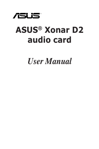 Manual Asus E3255 Xonar D2 Sound Card