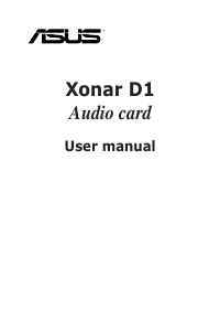 Manual Asus E4009B Xonar D1 Sound Card