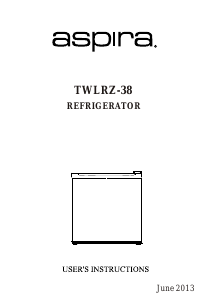 Handleiding Aspira TWLRZ-38 Koelkast