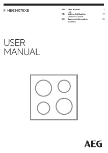 Manual AEG HE634079XB Hob