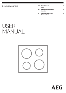 Bedienungsanleitung AEG HG694840NB Kochfeld