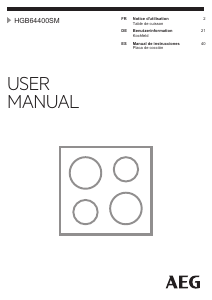 Manual de uso AEG HGB64400SM Placa