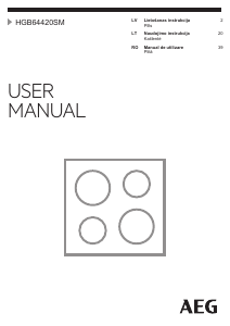 Rokasgrāmata AEG HGB64420SM Plīts virsma