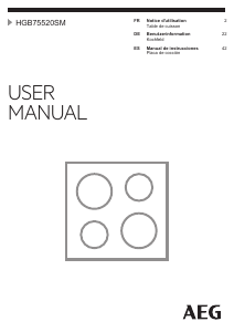 Manual de uso AEG HGB75520SM Placa